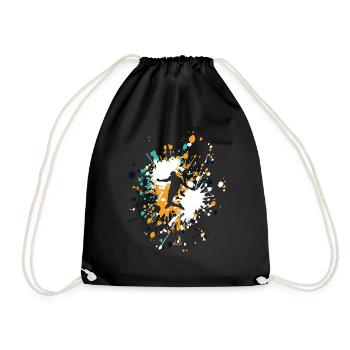 Soccer Striker Shoot Color Splash - Drawstring Bag - black - Front
