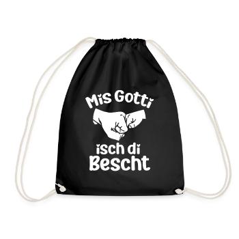 Mis Gotti isch di bescht Patentante Taufe Patin - Turnbeutel - Schwarz - Vorne