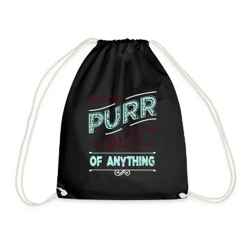 amoureux des animaux génial humour de chat - Sac de sport léger - noir - Devant