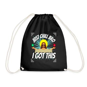 Chill Bro lustig cool Jesus - Turnbeutel - Schwarz - Vorne