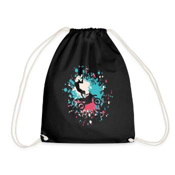 Motocross Style Color Splash - Drawstring Bag - black - Front
