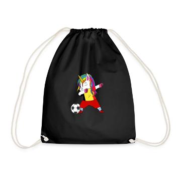 Belgium football polka dot gift - Drawstring Bag - black - Front