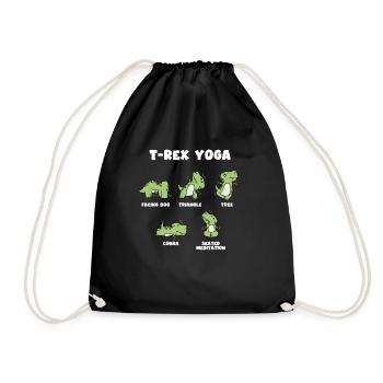 T rex Yoga geschenk - Turnbeutel - Schwarz - Vorne