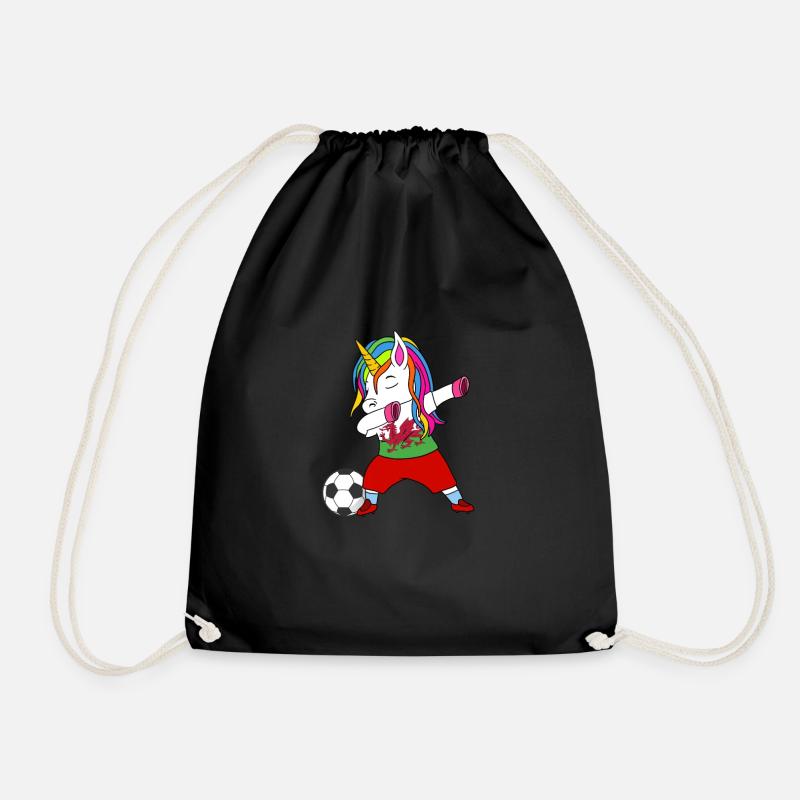 Wales football dabbing gift - Drawstring Bag - black