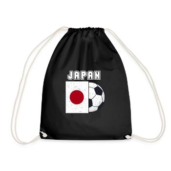 Japan Football Team Flag Gift - Drawstring Bag - black - Front