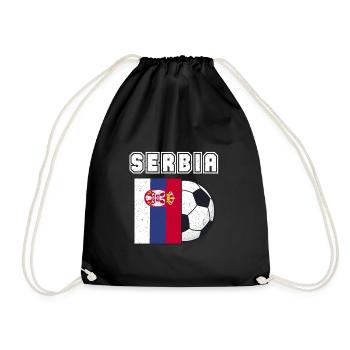 Cadeau drapeau de l’équipe de football de Serbie - Sac de sport léger - noir - Devant