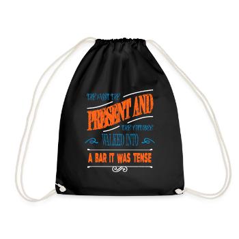 funny sayings gift idea sayings reading geek bday - Drawstring Bag - black - Front