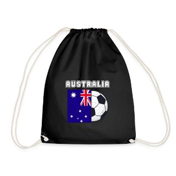 Australien Fußballmannschaft Flagge Geschenk - Turnbeutel - Schwarz - Vorne