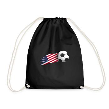 Usa-fußball-geschenk - Turnbeutel - Schwarz - Vorne