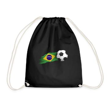 Brazil football gift - Drawstring Bag - black - Front