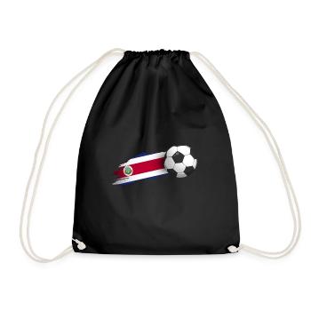 Costa Rica Football Gift - Drawstring Bag - black - Front
