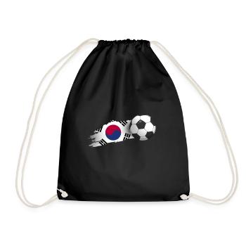 South Korea Football Gift - Drawstring Bag - black - Front