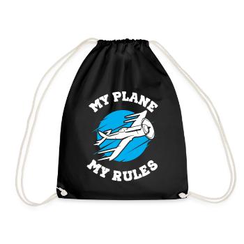 My Plane My Rules - Drawstring Bag - black - Front