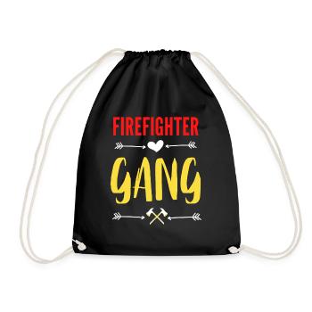Firefighter Gang - Drawstring Bag - black - Front