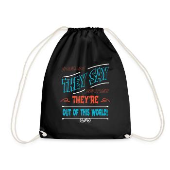aesthetic alien pun ancient egyptian present idea - Drawstring Bag - black - Front