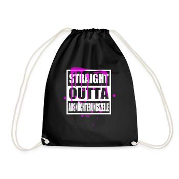 Straight Outta Ausnüchterungszelle - Turnbeutel - Schwarz - Vorne