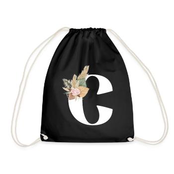 lettre C fleuris - Sac de sport léger - noir - Devant