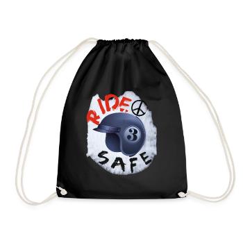 Ride Safe Motorrad/Roller T-shirt - Turnbeutel - Schwarz - Vorne