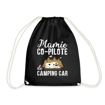 Mamie co-pilote de camping car cadeau mamie van - Sac de sport léger - noir - Devant