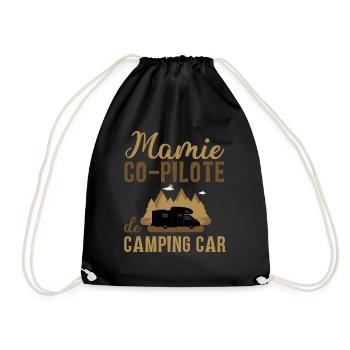 Mamie co-pilote de camping car cadeau mamie van - Sac de sport léger - noir - Devant