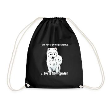 I'm not a cuddly toy. I am a Samoyed! - Drawstring Bag - black - Front