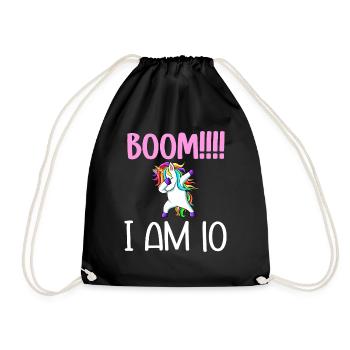 Dabbing birthday unicorn for kid 10 years old girl - Sac de sport léger - noir - Devant