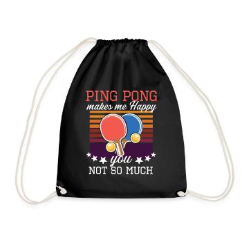 Ping pong makes me happy table tennis player gift - Sac de sport léger - noir - Devant