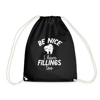Dental technicians work dentist gift - Drawstring Bag - black - Front
