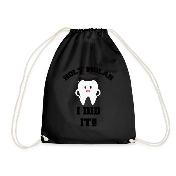 Dental technicians work dentist gift - Drawstring Bag - black - Front