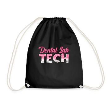 Dental technicians work dentist gift - Drawstring Bag - black - Front