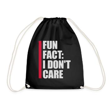 I don't care fact - Drawstring Bag - black - Front