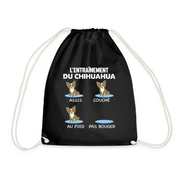 L'Entrainement du Chihuahua Humour Chien De Race - Sac de sport léger - noir - Devant