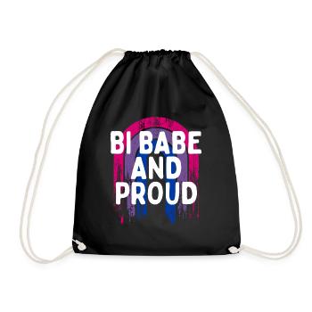 Bi Babe and Proud Bisexual Girlfriend Bi Pride - Drawstring Bag - black - Front