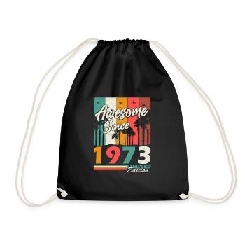 1973 Jahrgang geboren Vintage Geburtstag Geschenk - Turnbeutel - Schwarz - Vorne