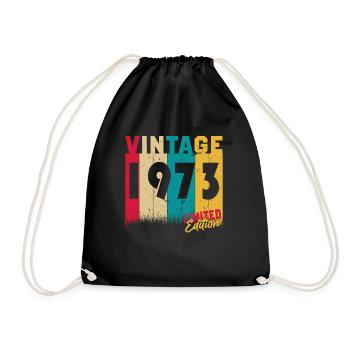 50 birthday 50 years born in 1973 - Drawstring Bag - black - Front