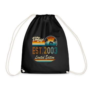 2003 vintage vintage retro birthday Geschen - Drawstring Bag - black - Front
