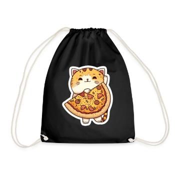 Autocollant mignon chaton chat chat mignon - Sac de sport léger - noir - Devant