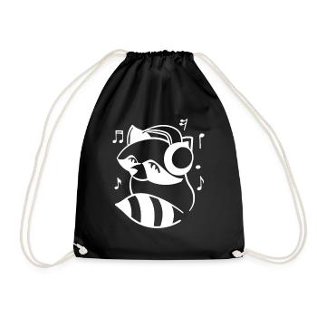Raccoon Music Funny Musician Clef Music Notes - Sac de sport léger - noir - Devant