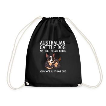 Australian Cattle Dog - Drawstring Bag - black - Front