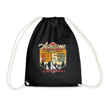 Born 1953 70 years birthday - Drawstring Bag - black - Front