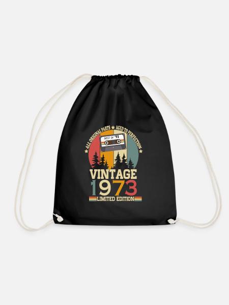 Jahrgang 1973 geboren Vintage Geburtstag Retro - Turnbeutel - Schwarz