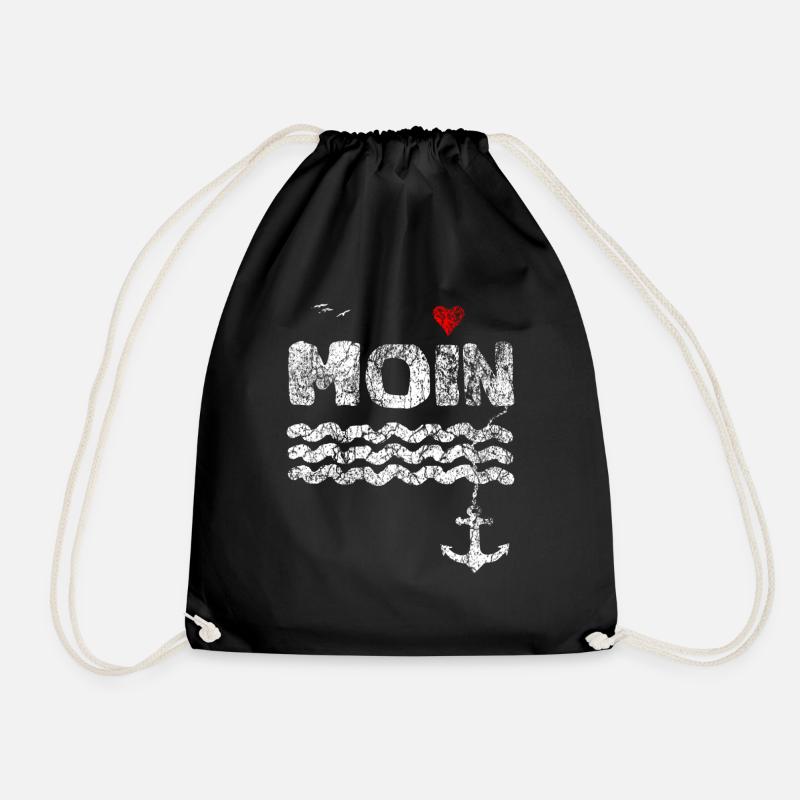 Moin Norden Meer Küste Hafen - Turnbeutel - Schwarz