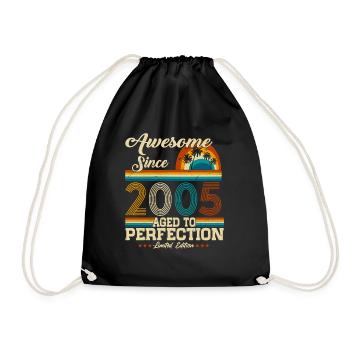 Né en 2005 Vintage Anniversaire Rétro - Sac de sport léger - noir - Devant