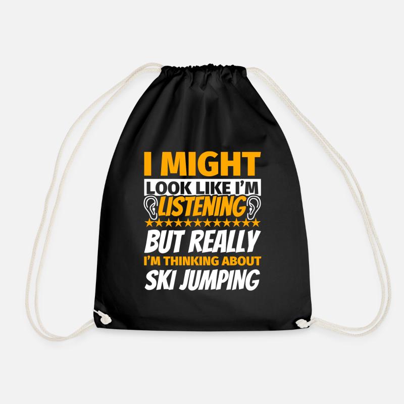 Cadeau amusant de saut à ski - Sac de sport léger - noir