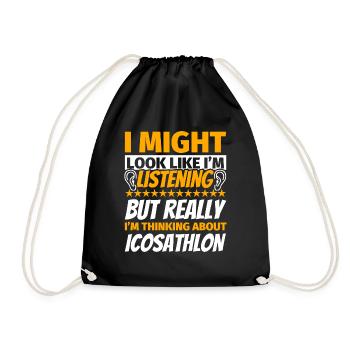 Icosathlon Cadeau Drôle - Sac de sport léger - noir - Devant