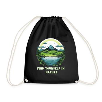 Bergsee-Idylle T-Shirt - Schönheit der Natur fest - Turnbeutel - Schwarz - Vorne