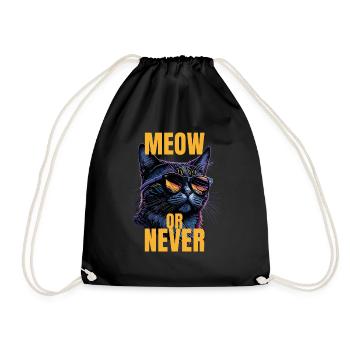 Cool rétro coloré Cat Design Miaou - Sac de sport léger - noir - Devant