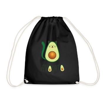 Neuheit Avocados Kätzchen Enthusiasten Illustration - Turnbeutel - Schwarz - Vorne