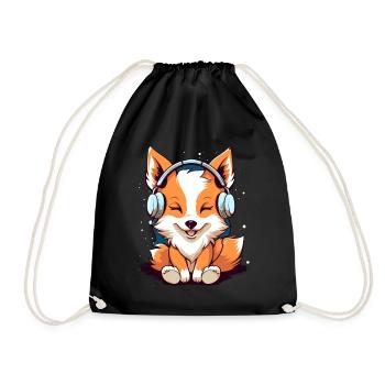 fox - Drawstring Bag - black - Front