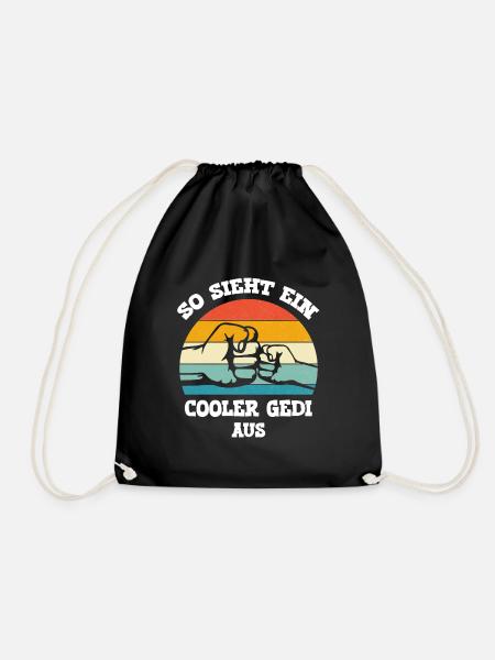 So sieht ein cooler Gedi aus Wöd Gedi Patenonkel - Turnbeutel - Schwarz